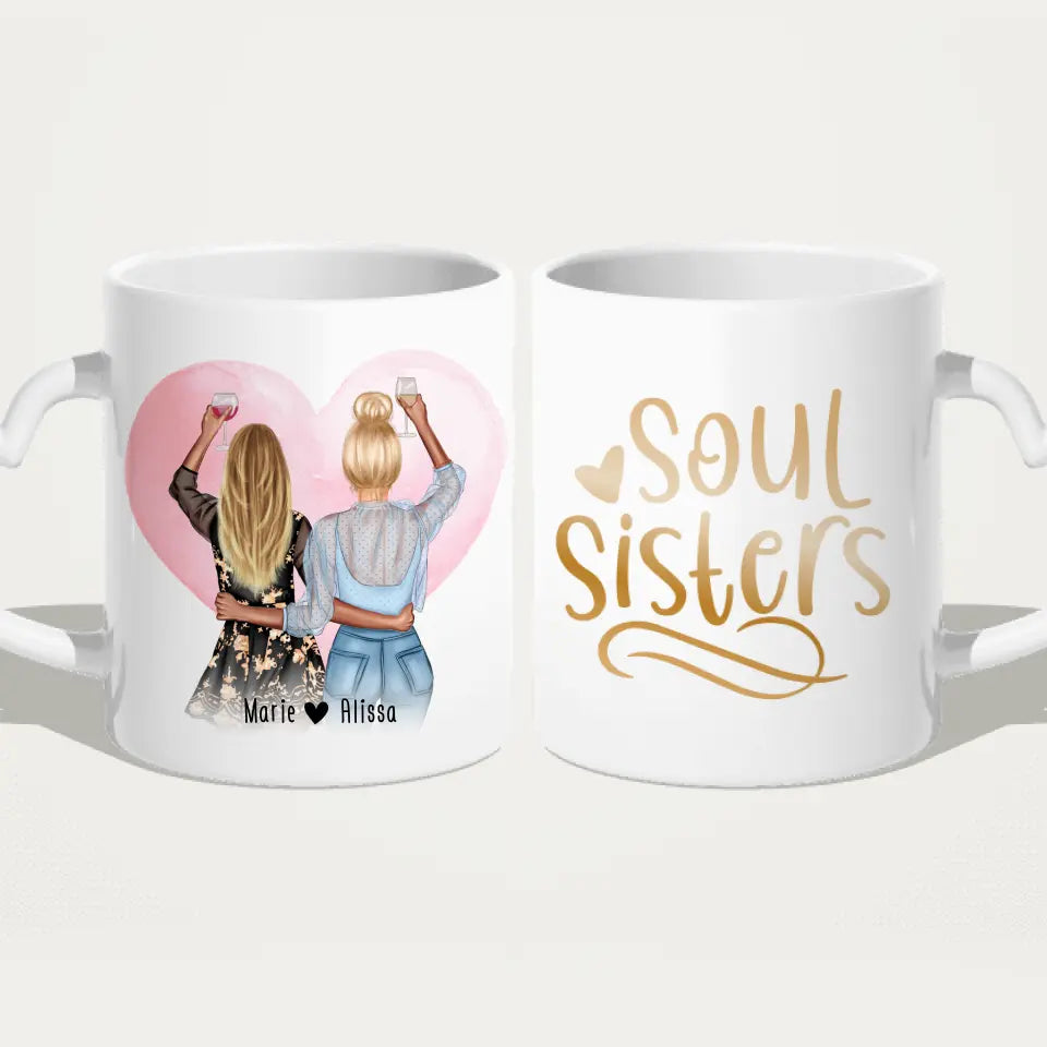 Personalisierte Tasse Beste Schwestern (2 Schwestern)