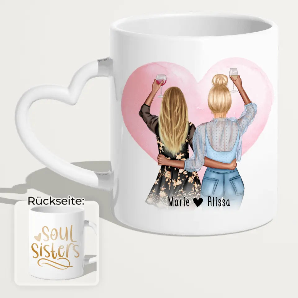 Personalisierte Tasse Beste Schwestern (2 Schwestern)