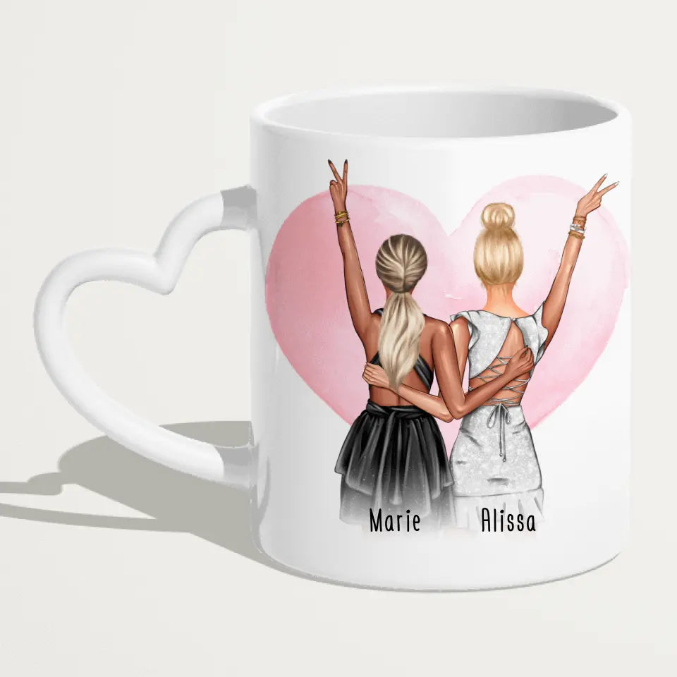 Personalisierte Tasse - Beste Schwestern mit Kleid (2 Schwestern) - Schwestern Tasse