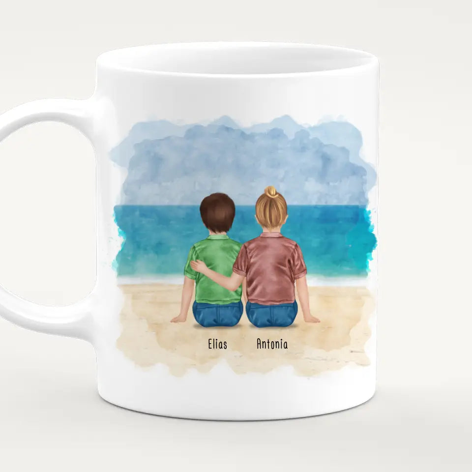 Personalisierte Tasse - Beste Geschwister (2 Kinder)