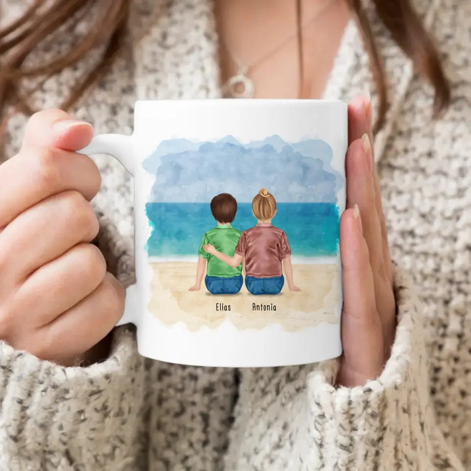 Personalisierte Tasse - Beste Geschwister (2 Kinder)