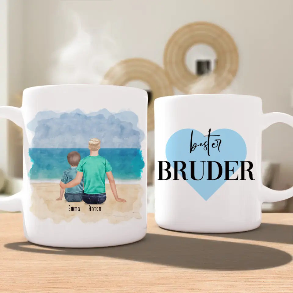 Personalisierte Tasse - 1 Teenager (m) + 1 Kind (m/w)