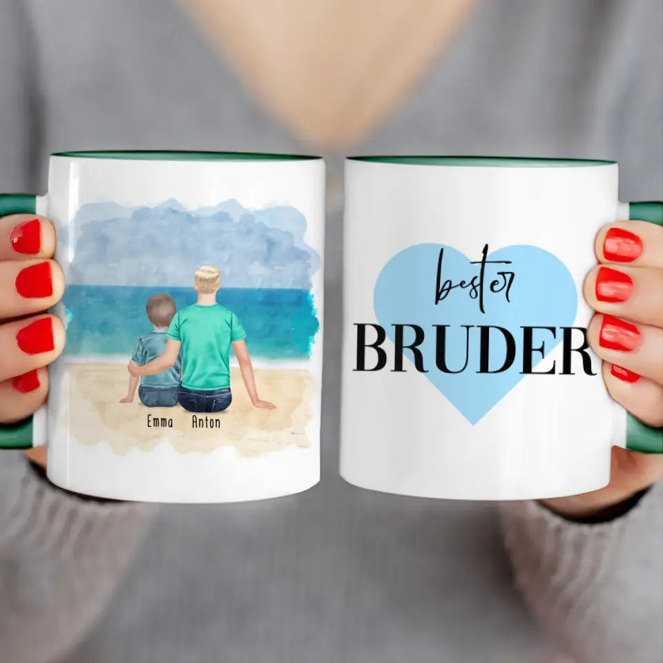 Personalisierte Tasse - 1 Teenager (m) + 1 Kind (m/w)