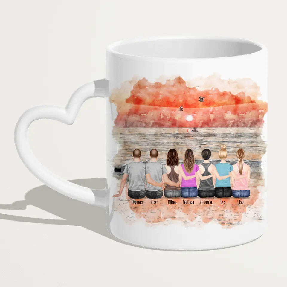 Personalisierte Tasse - Beste Freunde - 5 Frauen + 2 Männer