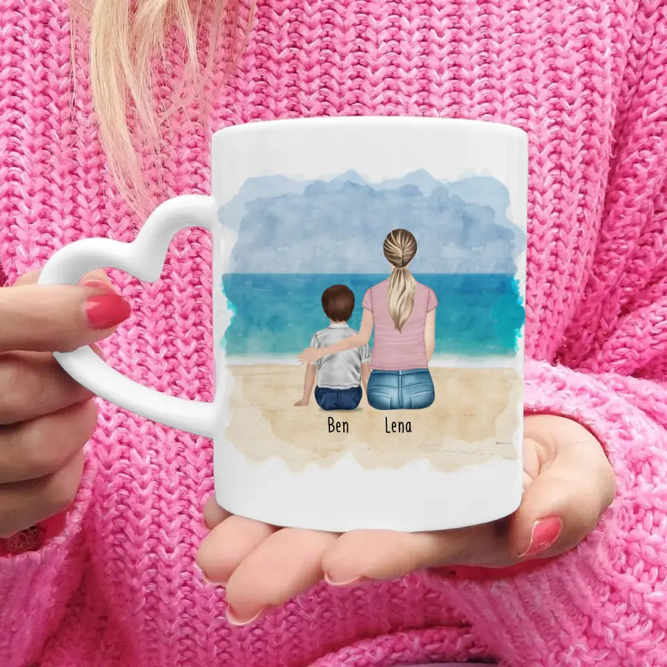 Personalisierte Tasse - Beste Patin (1 Kind/Baby + 1 Frau)