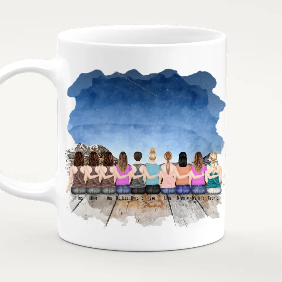 Personalisierte Tasse für Beste Freundinnen (10 Freundinnen)