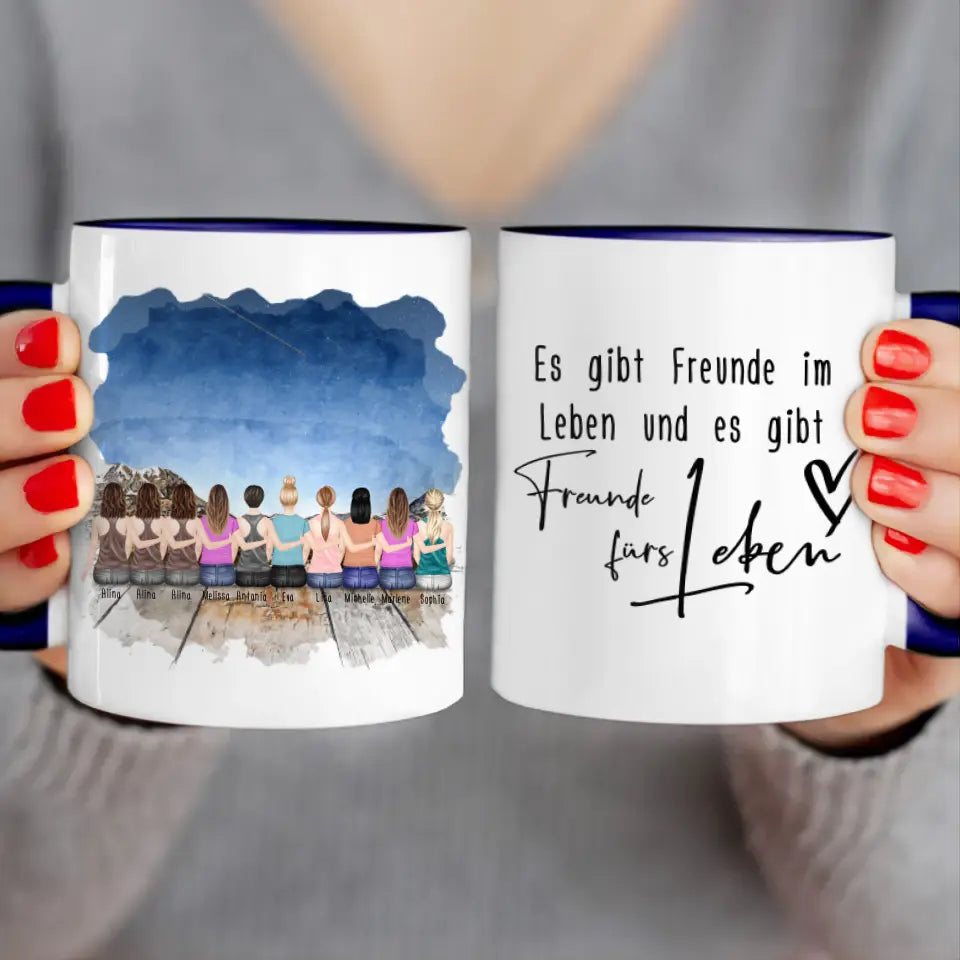 Personalisierte Tasse für Beste Freundinnen (10 Freundinnen)