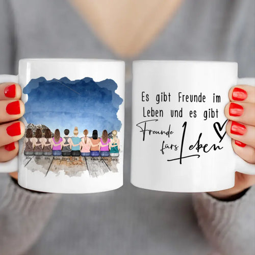 Personalisierte Tasse für Beste Freundinnen (10 Freundinnen)