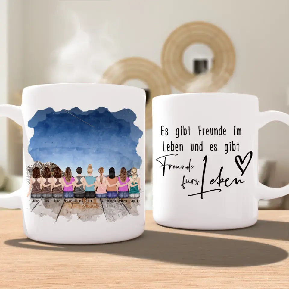 Personalisierte Tasse für Beste Freundinnen (10 Freundinnen)