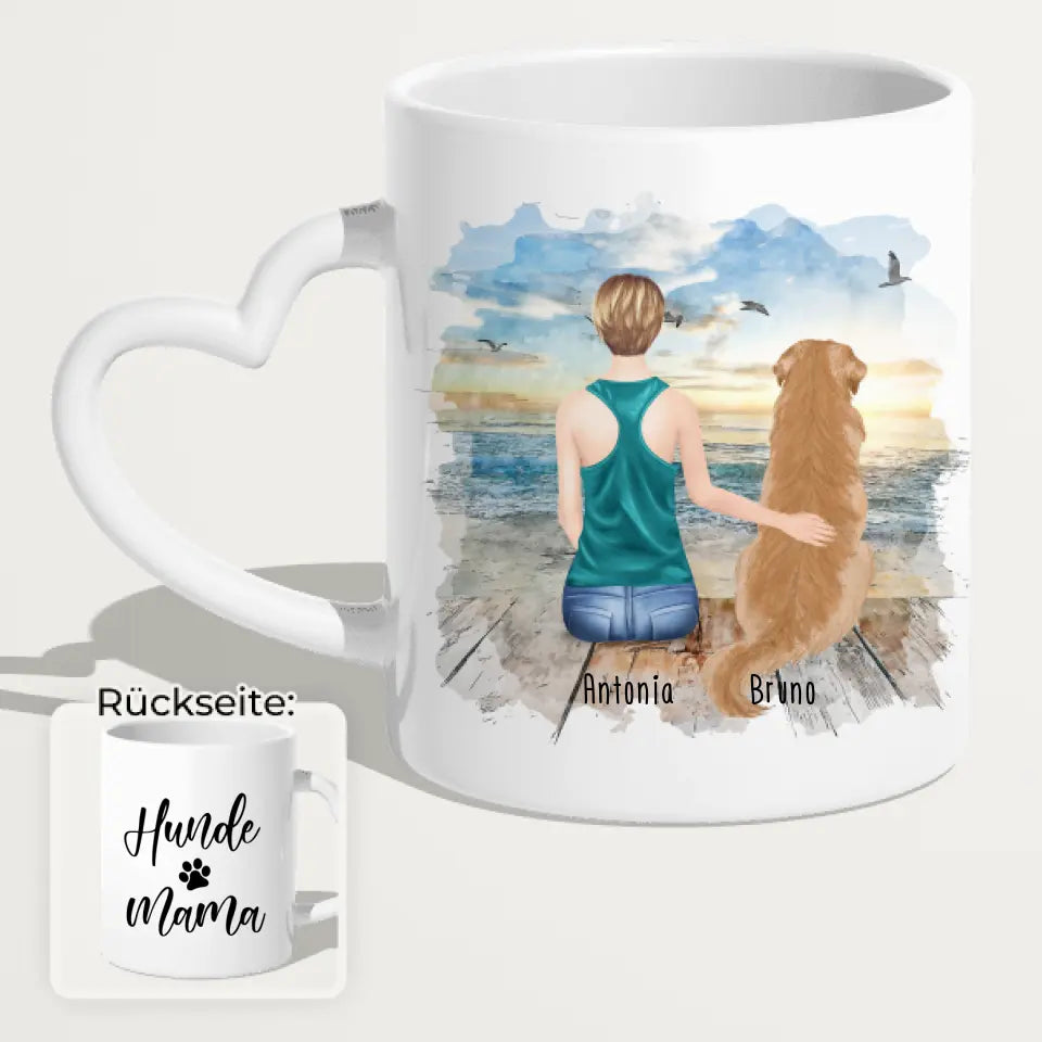 Personalisierte Tasse - 1 Frau + 1 Hund