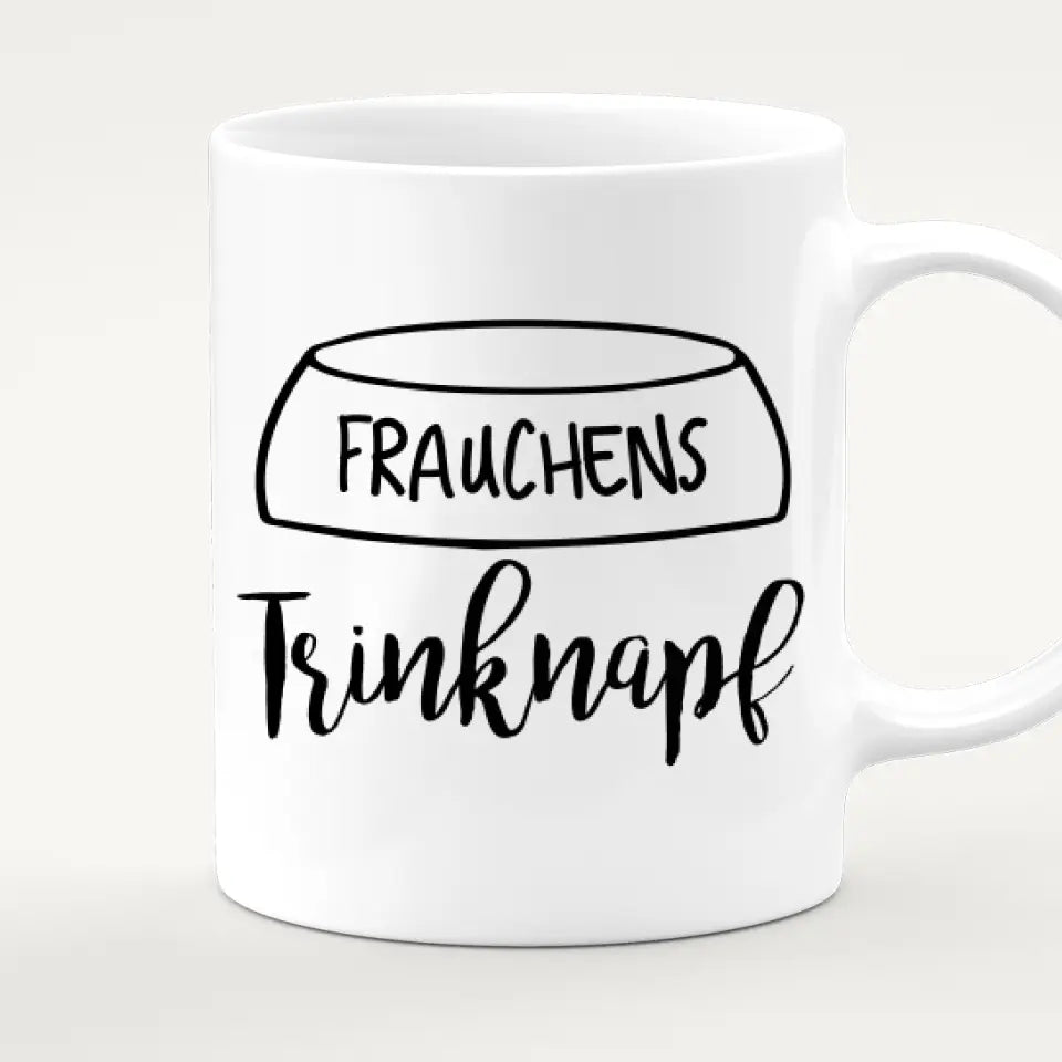 Personalisierte Tasse 1 Frau + 3 Hunde