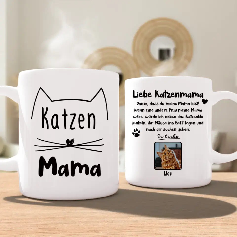 Personalisierte Tasse - Katzenmama/Katzenpapa (1-6 Katzen)