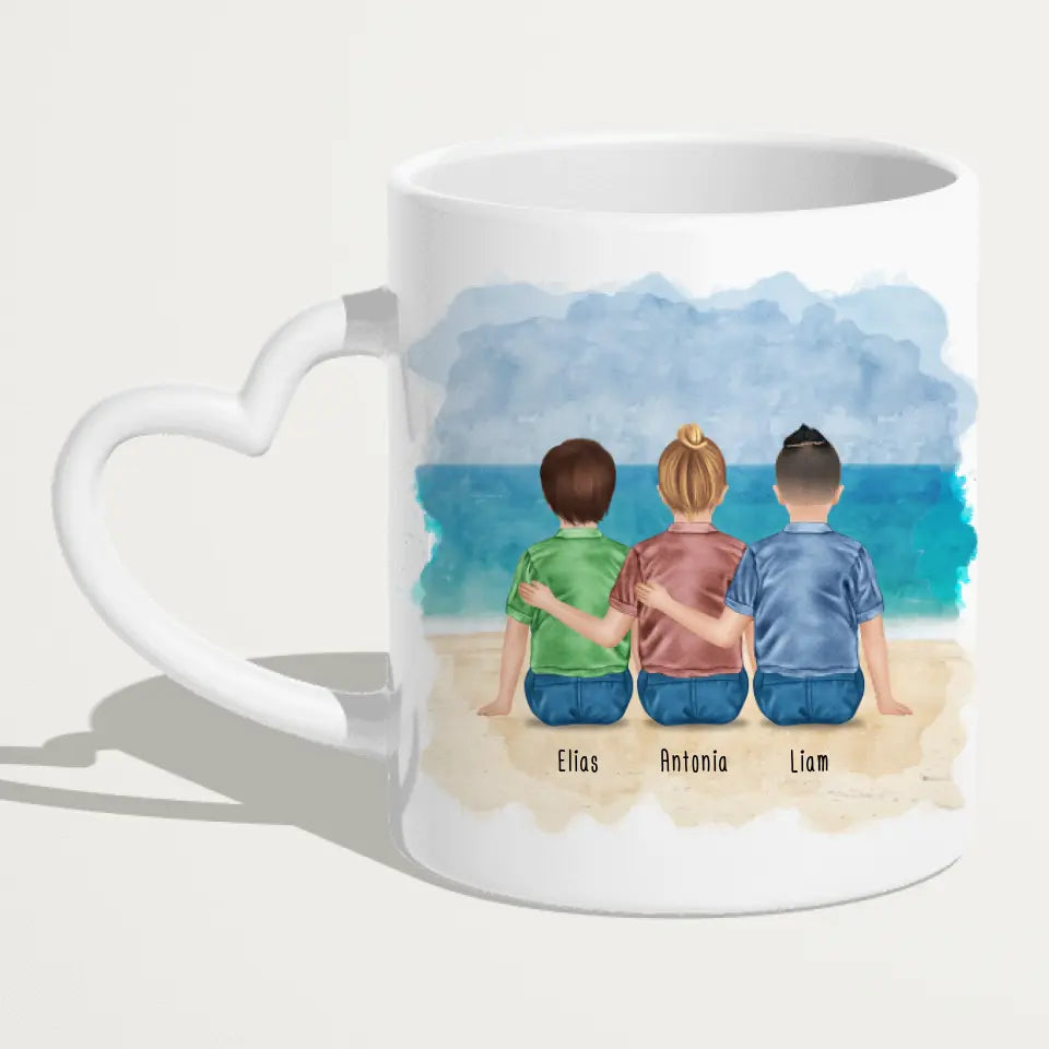 Personalisierte Tasse - Beste Geschwister (3 Kinder)