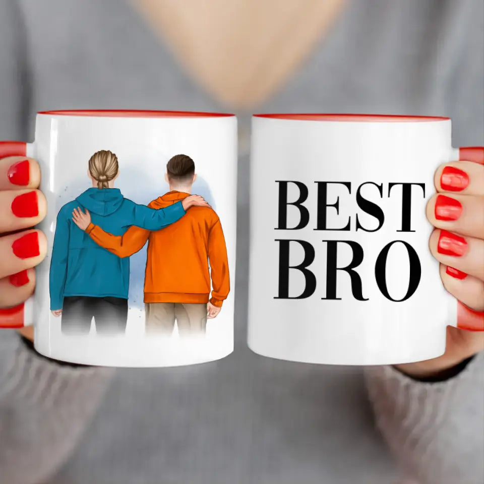 Personalisierte Tasse - 2 männliche Beste Freunde (stehend)