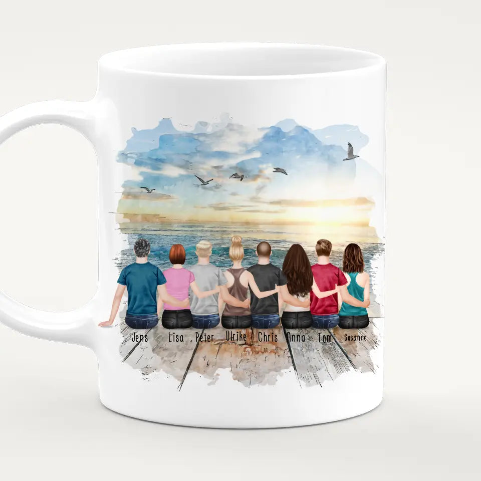 Personalisierte Tasse - 4 Frauen + 4 Männer (paarweise)