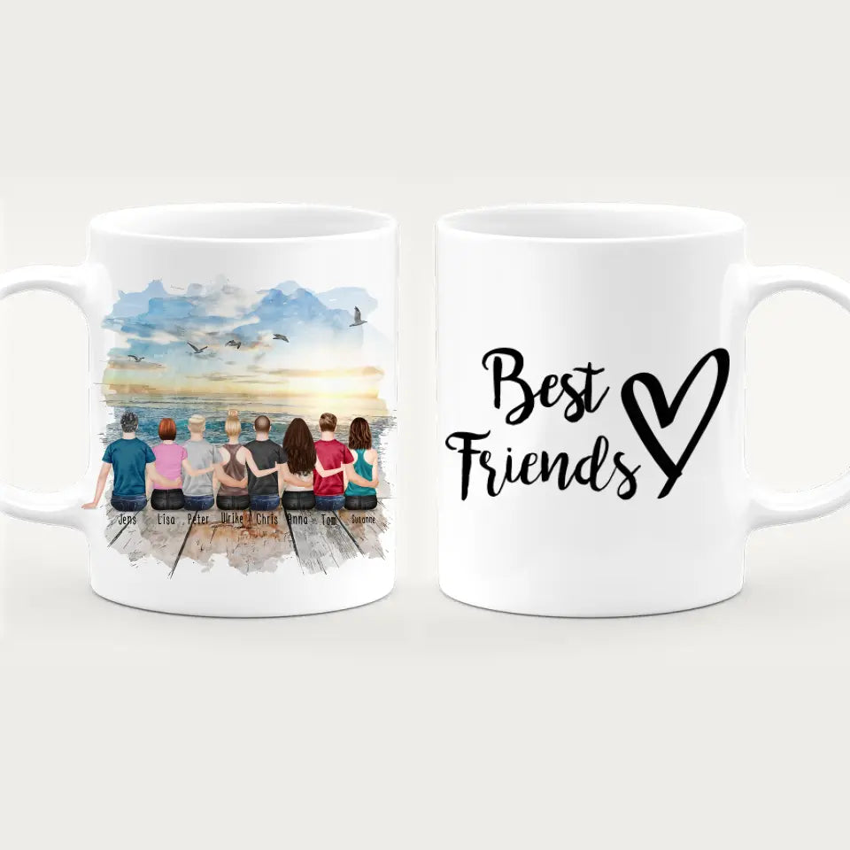 Personalisierte Tasse - 4 Frauen + 4 Männer (paarweise)