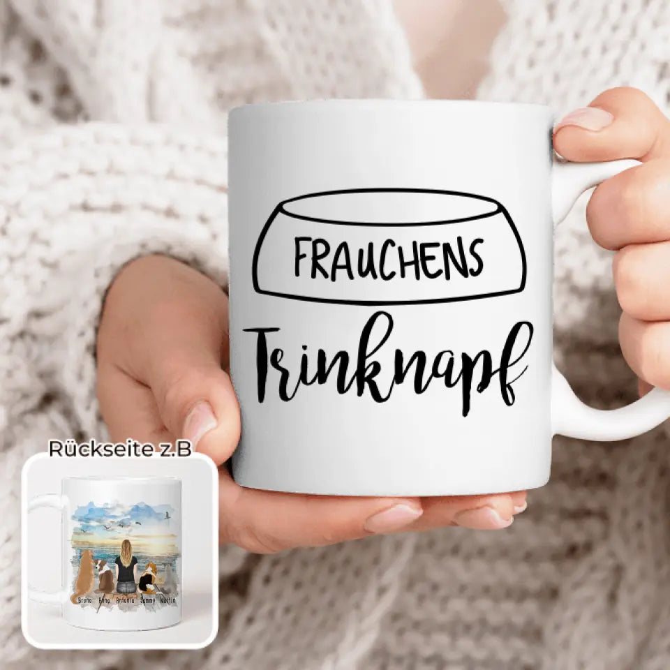 Personalisierte Tasse - 1 Frau/Mann + 1-5 Hunde/Katzen