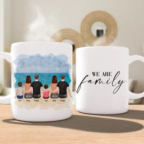 Personalisierte Tasse - 2 Familien mit 1 Kind + 1 Baby