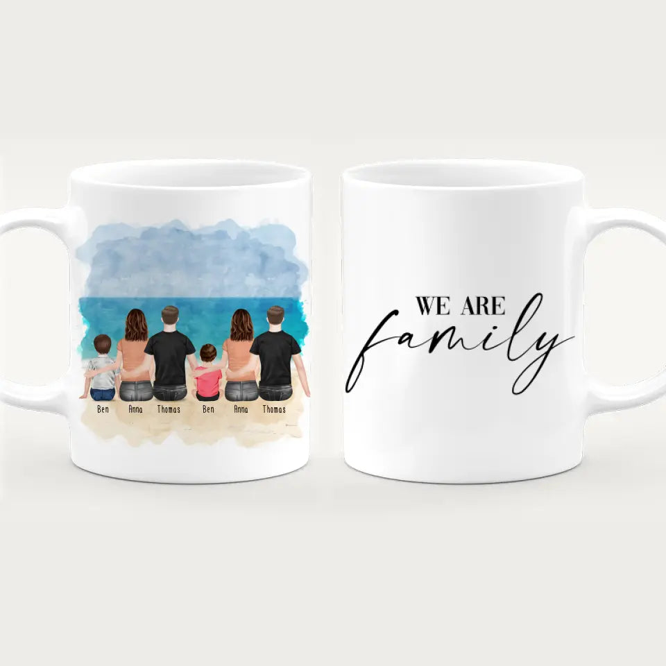 Personalisierte Tasse - 2 Familien mit 1 Kind + 1 Baby