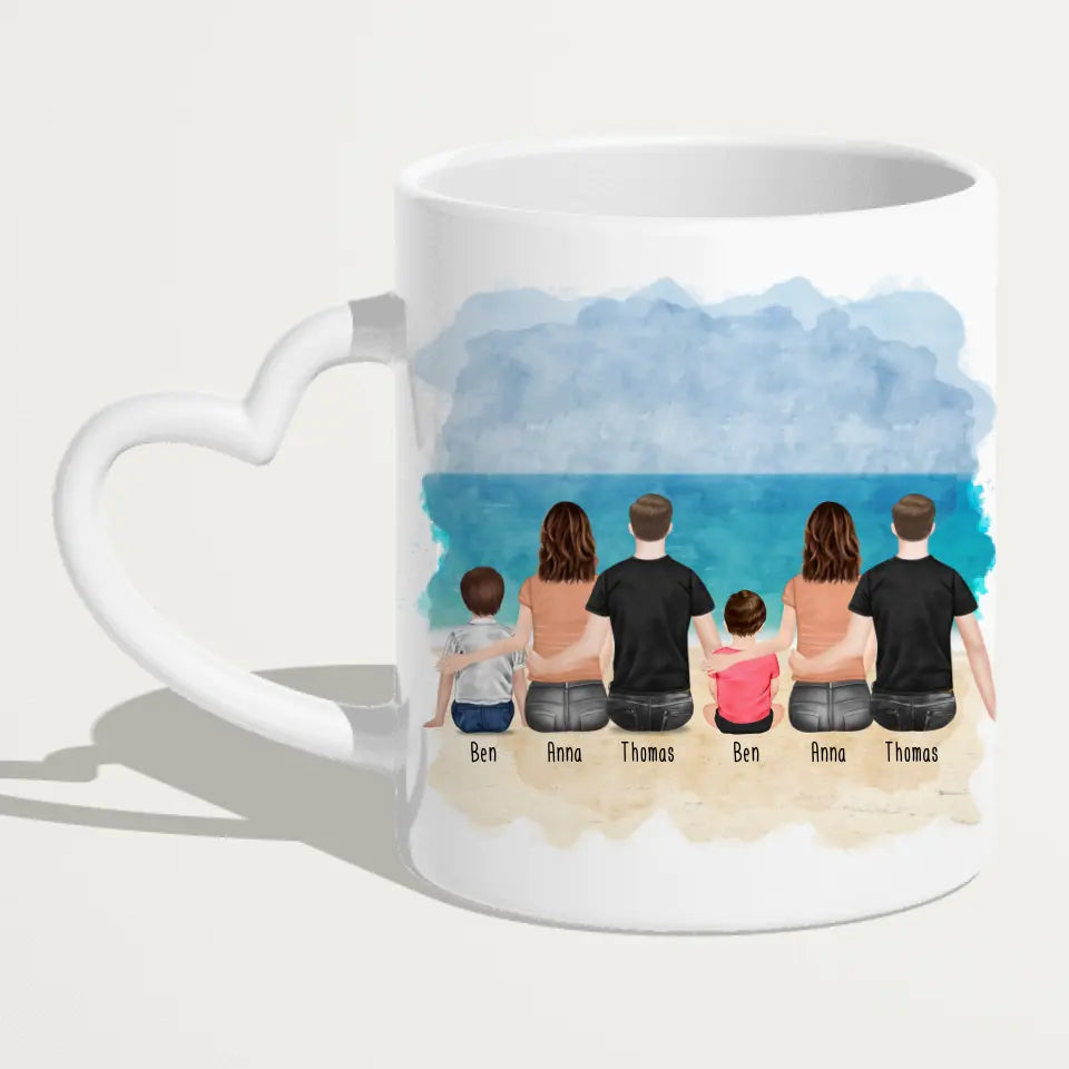 Personalisierte Tasse - 2 Familien mit 1 Kind + 1 Baby