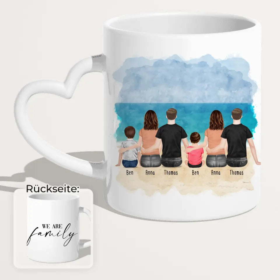 Personalisierte Tasse - 2 Familien mit 1 Kind + 1 Baby