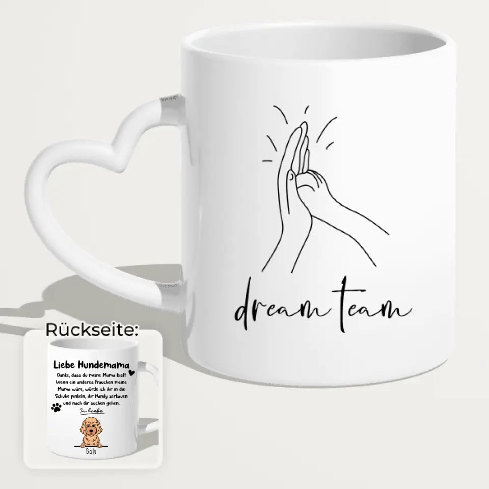 Personalisierte Tasse - Hundemama/Hundepapa (1-6 Hunde) (gezeichnet)