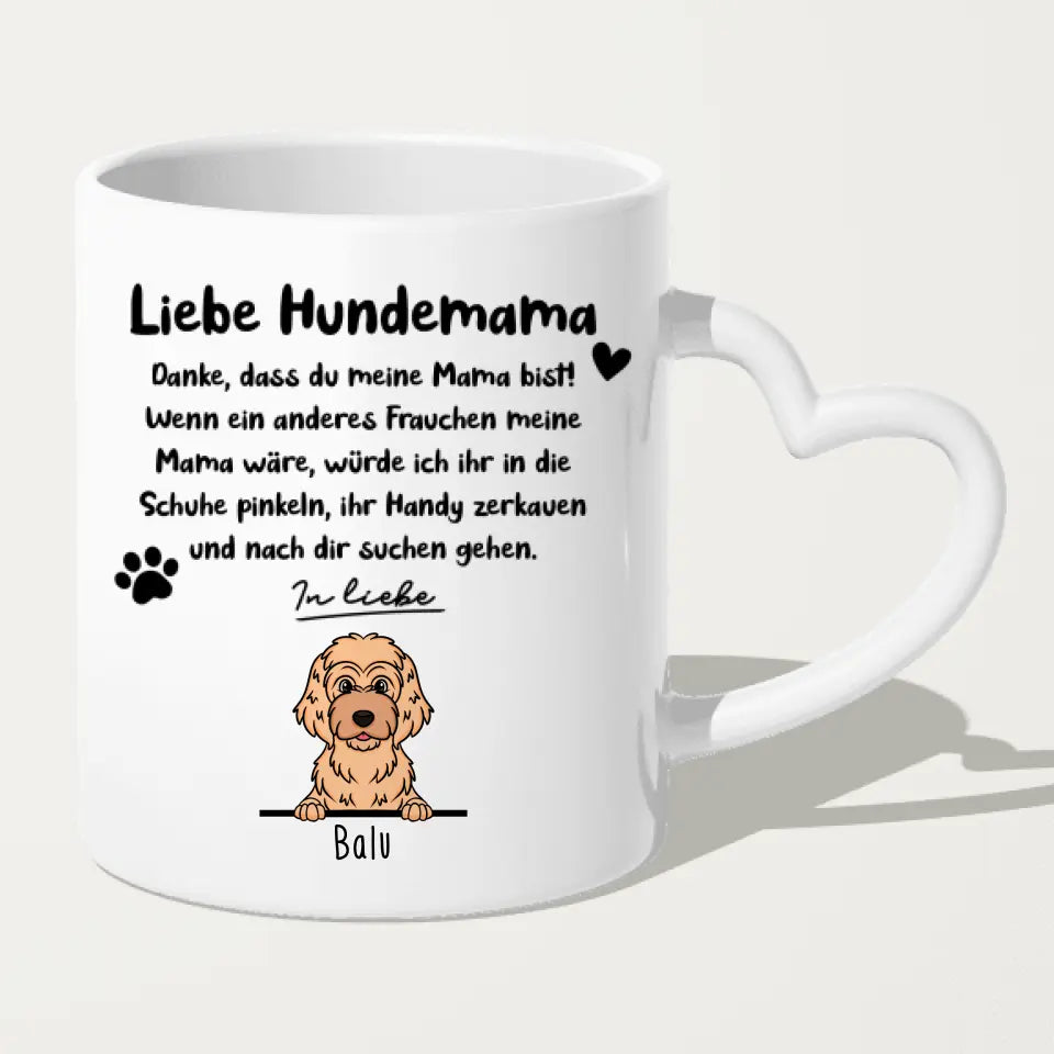 Personalisierte Tasse - Hundemama/Hundepapa (1-6 Hunde) (gezeichnet)