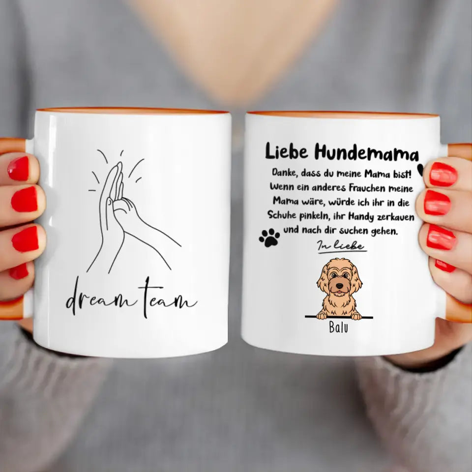 Personalisierte Tasse - Hundemama/Hundepapa (1-6 Hunde) (gezeichnet)