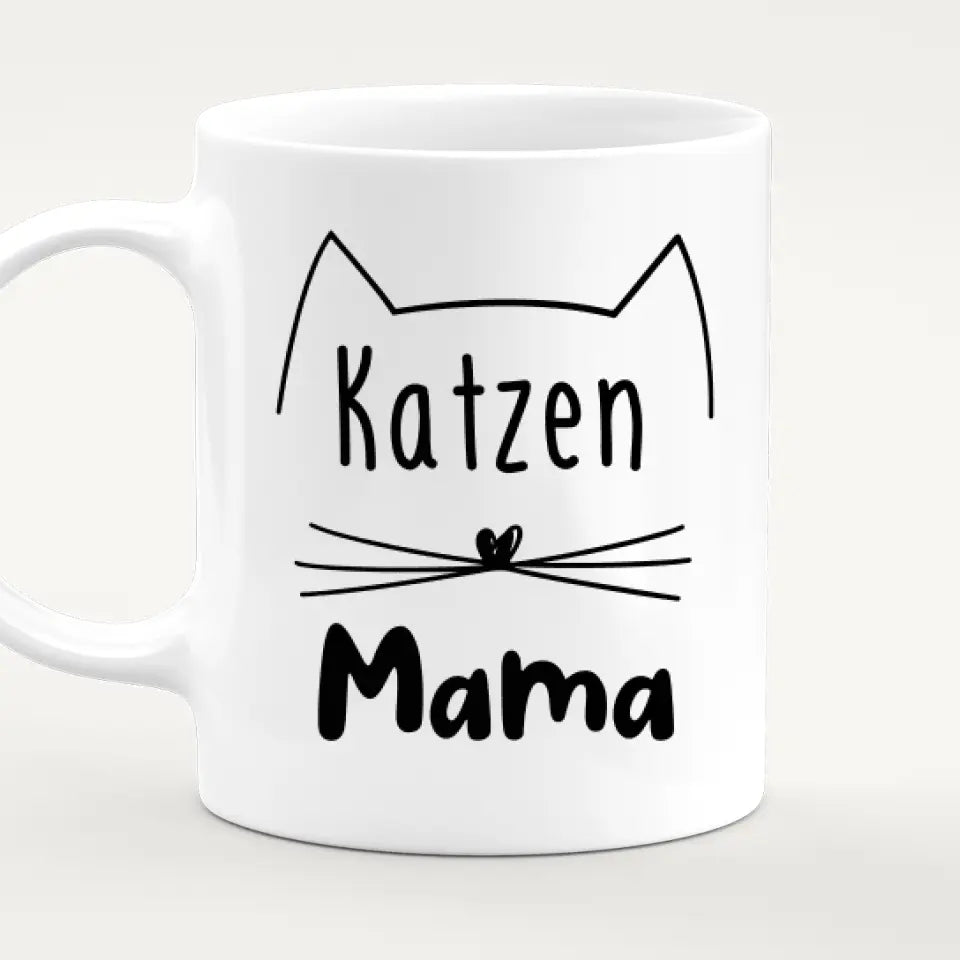 Personalisierte Tasse - Katzenmama/Katzenpapa (1-6 Katzen) (gezeichnet)