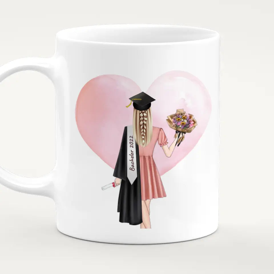 Personalisierte Tasse - Bachelor/Master/Abi/Schulabschluss Geschenk (1 Frau)