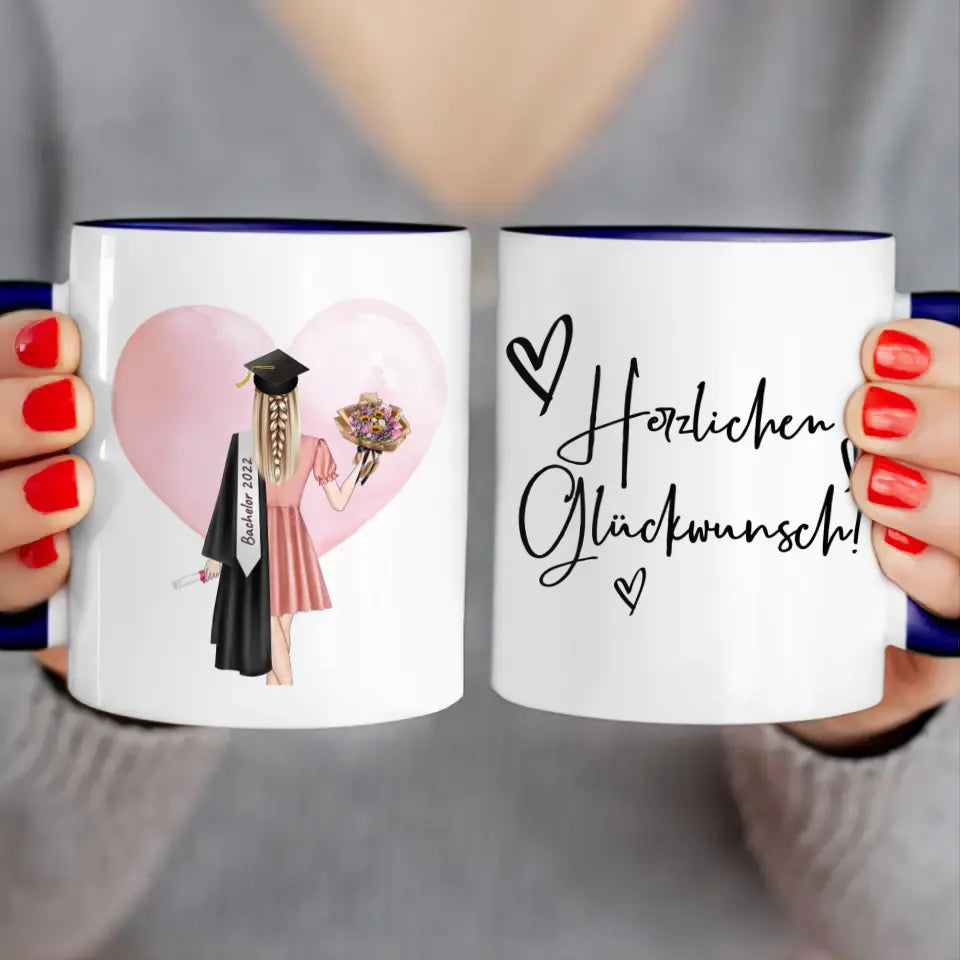 Personalisierte Tasse - Bachelor/Master/Abi/Schulabschluss Geschenk (1 Frau)