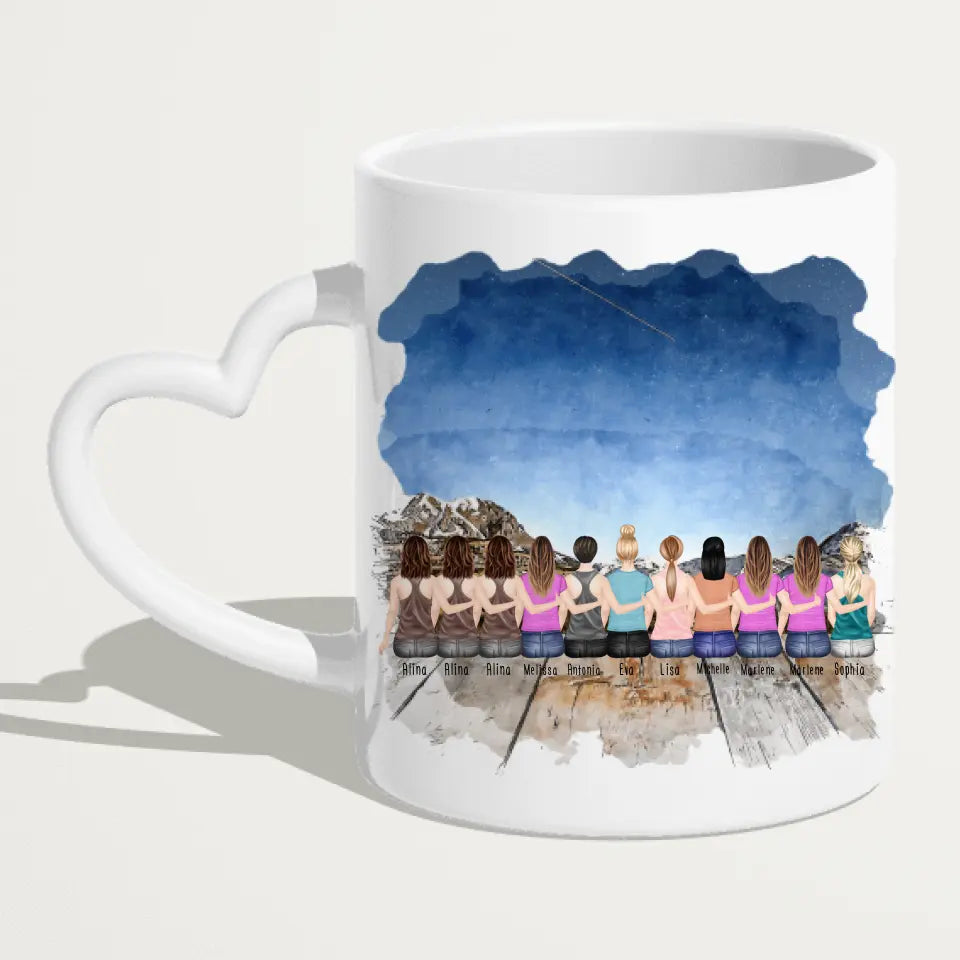 Personalisierte Tasse für Beste Freundinnen (11 Freundinnen)