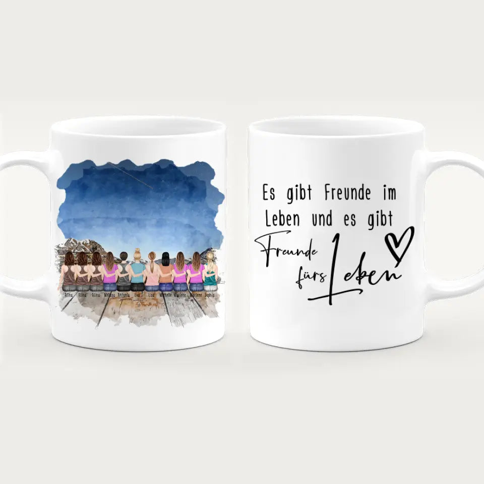 Personalisierte Tasse für Beste Freundinnen (11 Freundinnen)