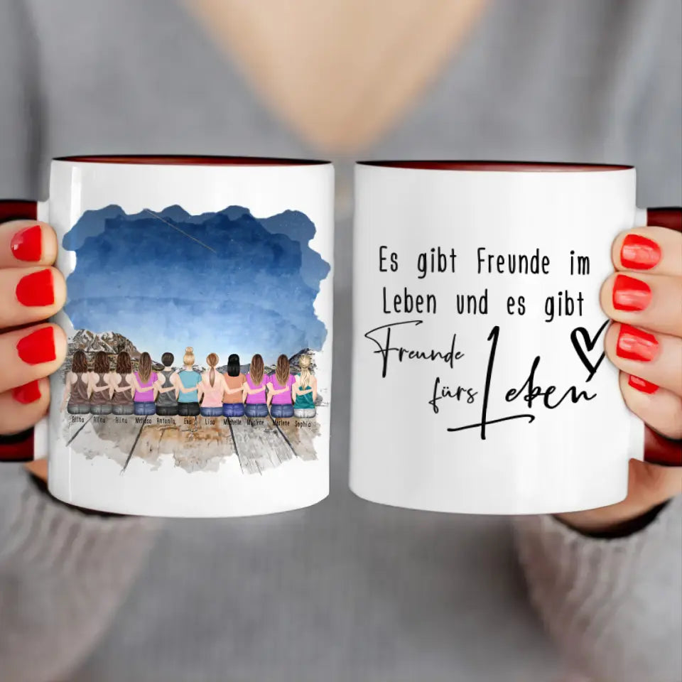 Personalisierte Tasse für Beste Freundinnen (11 Freundinnen)