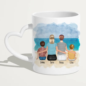 Personalisierte Tasse - 2 Frauen + 1 Kind + 1 Baby