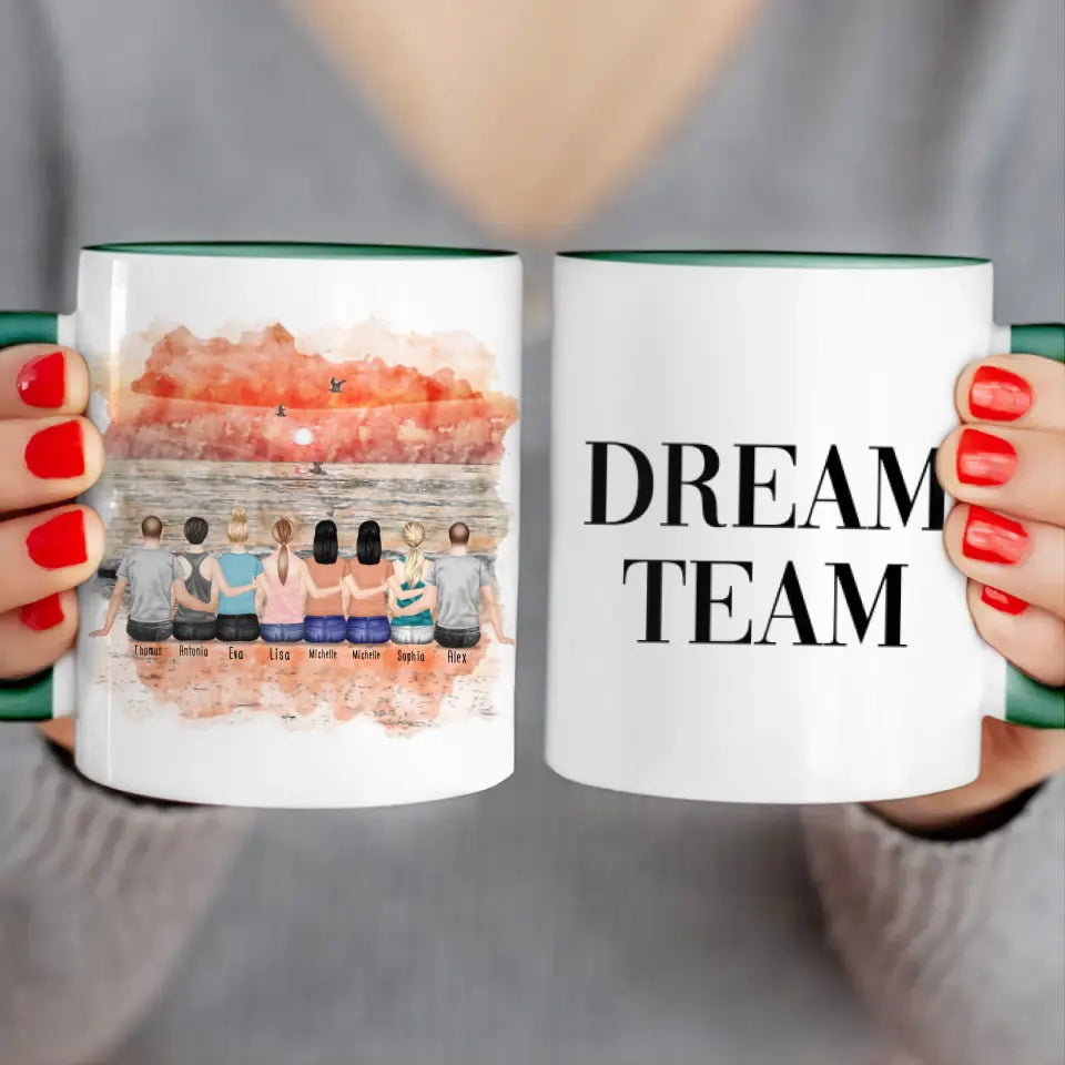 Personalisierte Tasse Beste Freunde (6 Frauen + 2 Männer)