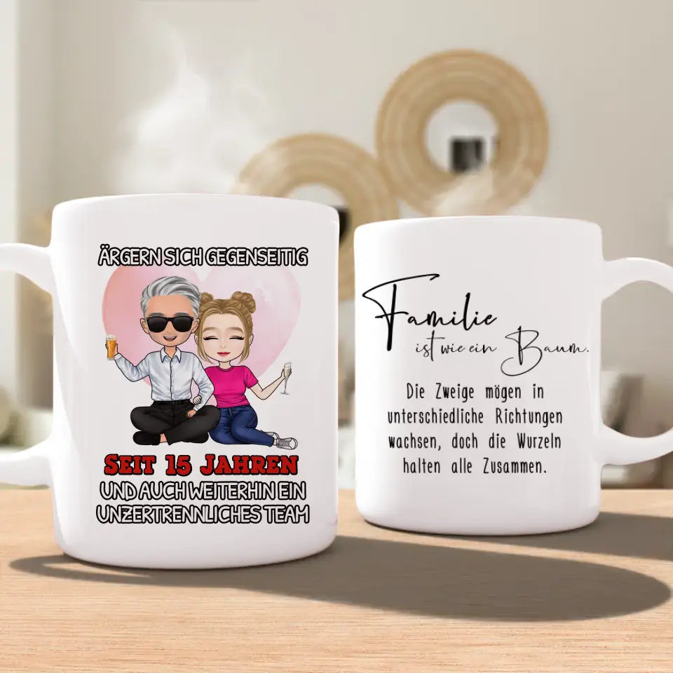 Personalisierte Tasse - Ärgern sich gegenseitig seit Jahren... Paar Tasse