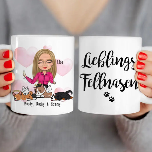 Personalisierte Tasse Hundemama/Katzenmama/Tiermama (1-8 Hunde/Katzen)