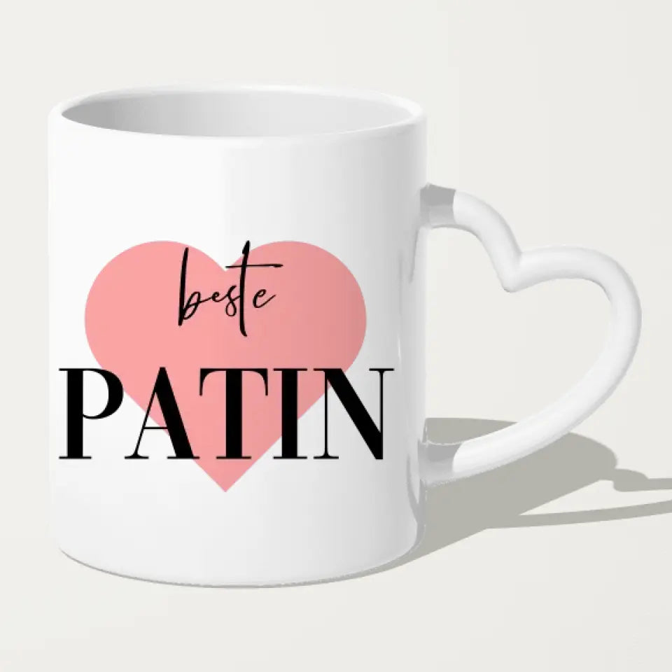 Personalisierte Tasse mit Patin (1 Baby + 2 Kinder + 1 Patin)