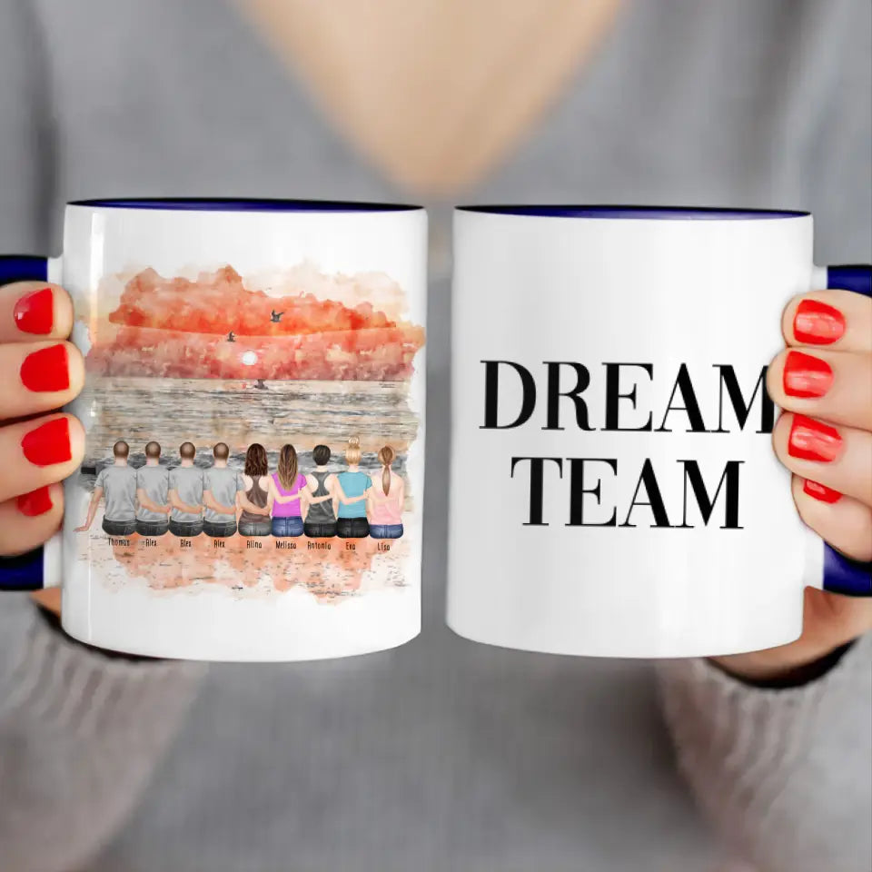 Personalisierte Tasse - Beste Freunde - 5 Frauen + 4 Männer