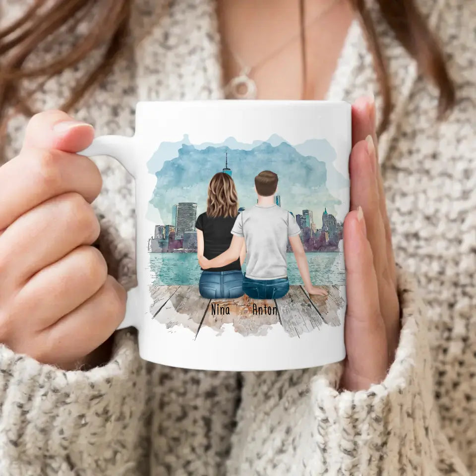 Personalisierte Tasse Kollegen (1 Frau + 1 Mann) - Abschiedsgeschenk