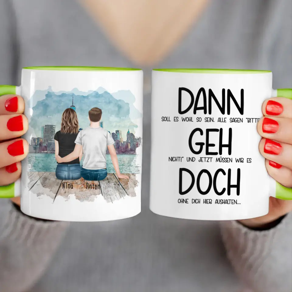 Personalisierte Tasse Kollegen (1 Frau + 1 Mann) - Abschiedsgeschenk