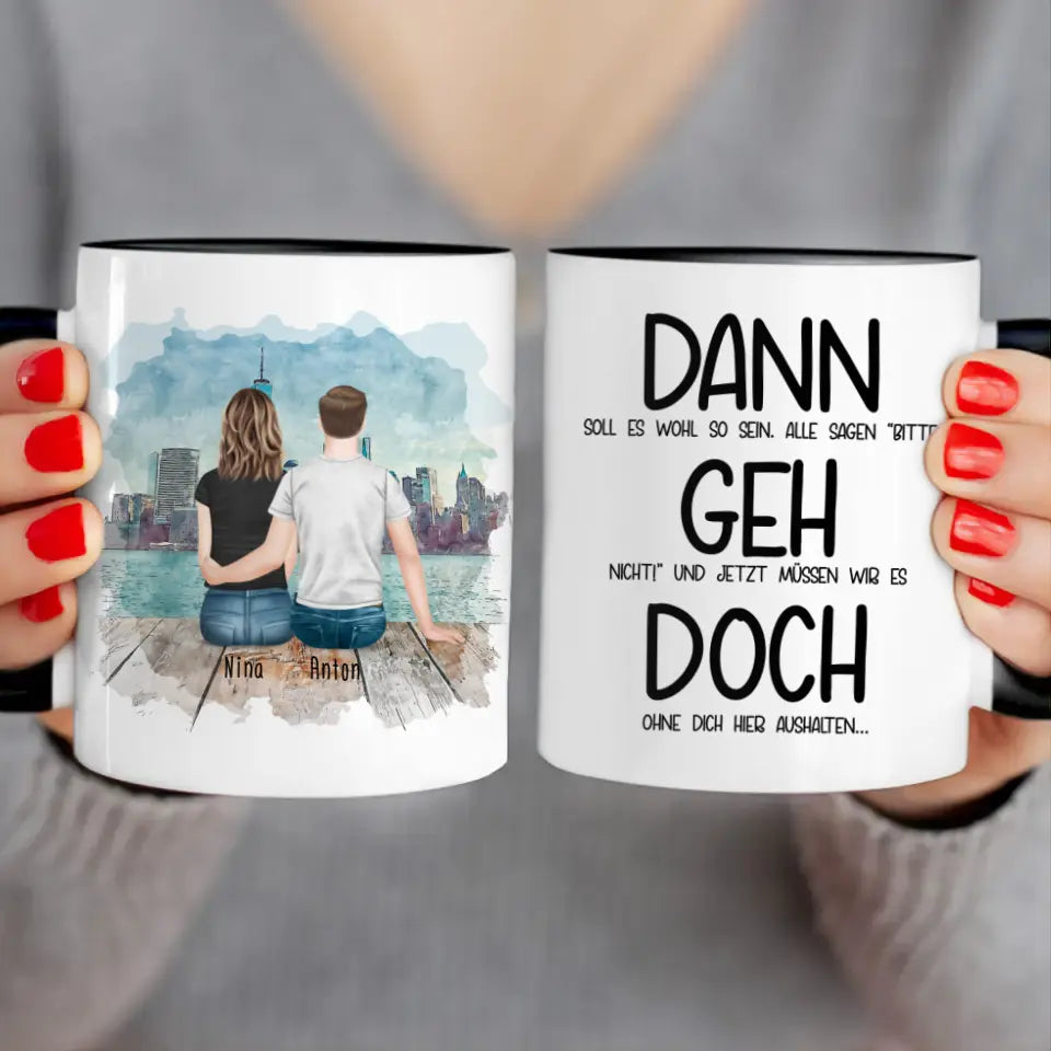 Personalisierte Tasse Kollegen (1 Frau + 1 Mann) - Abschiedsgeschenk