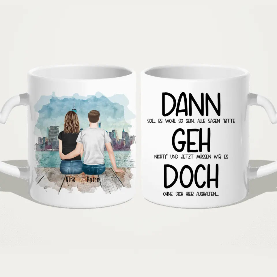 Personalisierte Tasse Kollegen (1 Frau + 1 Mann) - Abschiedsgeschenk