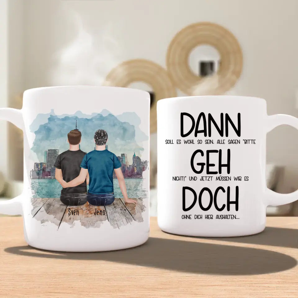 Personalisierte Tasse Kollegen (2 Männer) - Abschiedsgeschenk