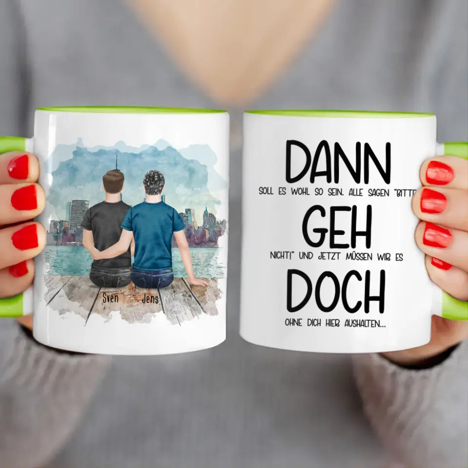 Personalisierte Tasse Kollegen (2 Männer) - Abschiedsgeschenk