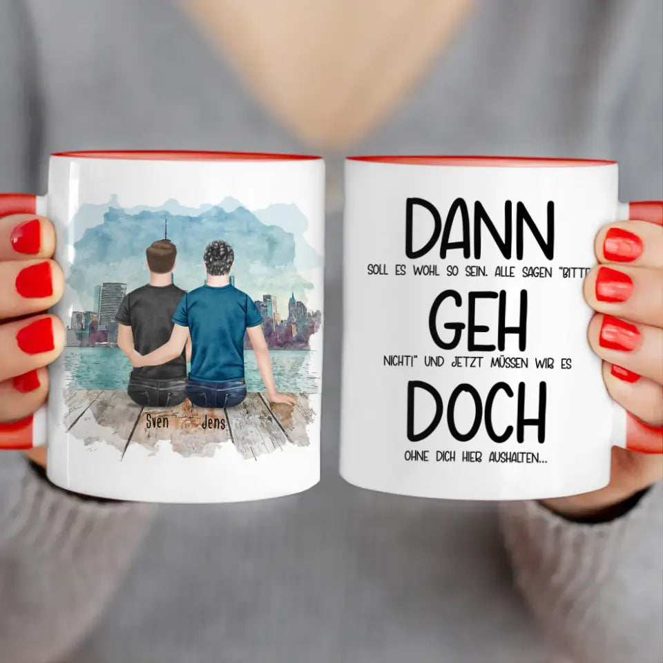 Personalisierte Tasse Kollegen (2 Männer) - Abschiedsgeschenk