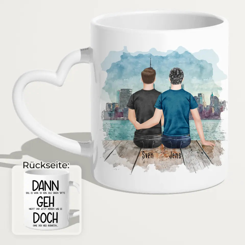 Personalisierte Tasse Kollegen (2 Männer) - Abschiedsgeschenk