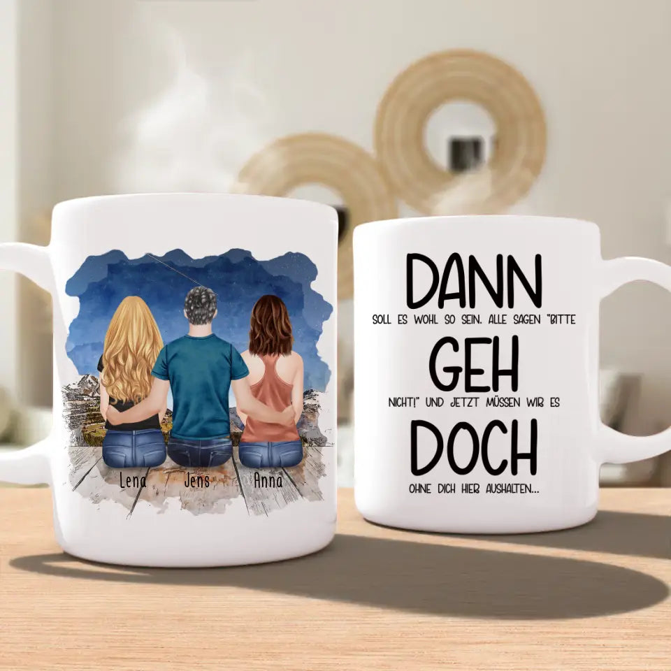 Personalisierte Tasse Kollegen (2 Frauen + 1 Mann) - Abschiedsgeschenk