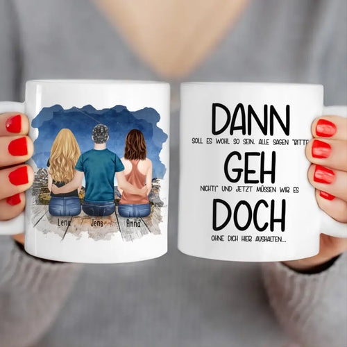 Personalisierte Tasse Kollegen (2 Frauen + 1 Mann) - Abschiedsgeschenk